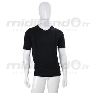 T-Shirt sportiva porta pistola nera - Taglia XL