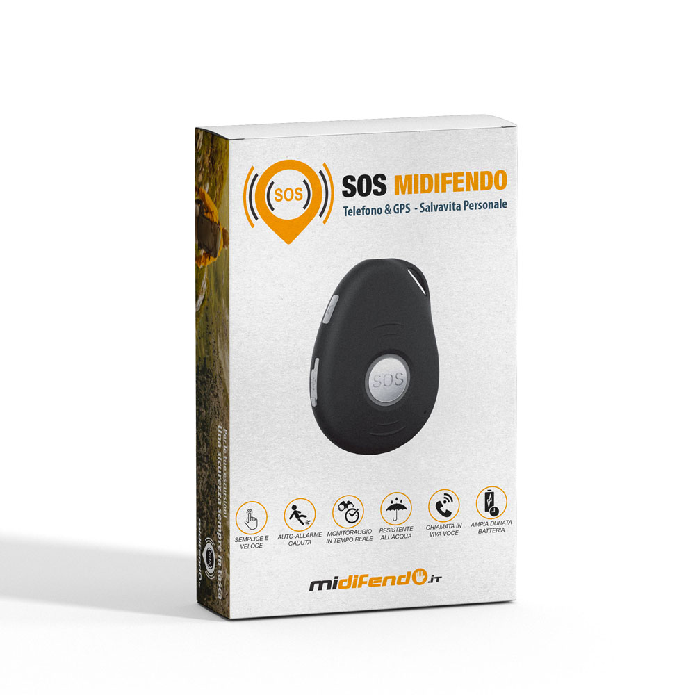 SOS MiDifendo GPS Smart Tracker Telesoccorso Colore Nero