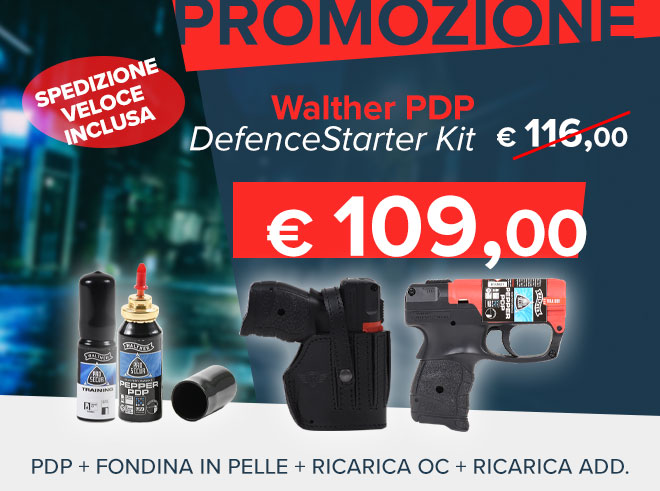 Pistola Peperoncino Ricaricabile Walther PDP Black Ricarica inclusa